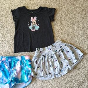 DISNEY Minnie Mouse Skort & Tee Combo with Bonus Shorts!
